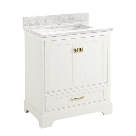 30" Quen Vanity With Rectangular Undermount Sink - Soft White