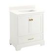 30" Quen Vanity With Rectangular Undermount Sink - Soft White - Arctic White Quartz No Faucet Holes, , large image number 0