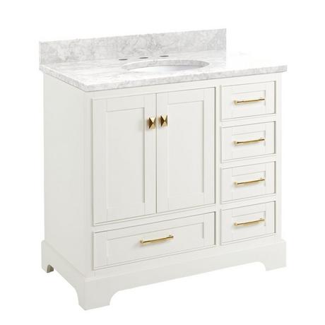 36" Quen Vanity With Undermount Sink - Soft White