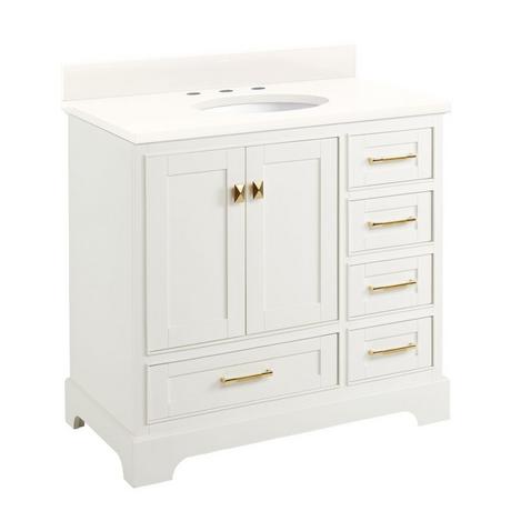 36" Quen Vanity With Undermount Sink - Soft White
