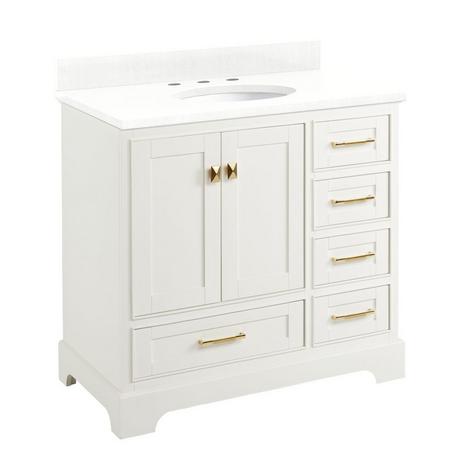36" Quen Vanity With Undermount Sink - Soft White