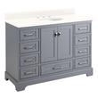 48" Quen Vanity With Undermount Sink - Gray - Arctic White Quartz Widespread, , large image number 0