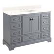 48" Quen Vanity With Rectangular Undermount Sink - Gray - Arctic White Quartz Widespread, , large image number 0