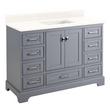 48" Quen Vanity With Rectangular Undermount Sink - Gray - Arctic White Quartz No Faucet Holes, , large image number 0