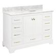 48" Quen Vanity With Undermount Sink - Soft White - Carrara Marble Widespread, , large image number 0