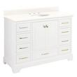 48" Quen Vanity With Undermount Sink - Soft White - Arctic White Quartz Widespread, , large image number 0
