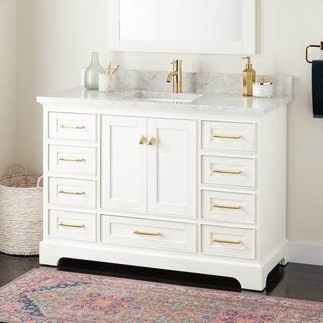 48" Quen Vanity With Rectangular Undermount Sink - Soft White