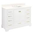 48" Quen Vanity With Rectangular Undermount Sink - Soft White - Arctic White Quartz Widespread, , large image number 0