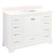 48" Quen Vanity With Rectangular Undermount Sink - Soft White - Arctic White Quartz Single Hole, , large image number 0