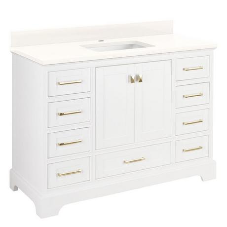 48" Quen Vanity With Rectangular Undermount Sink - Soft White