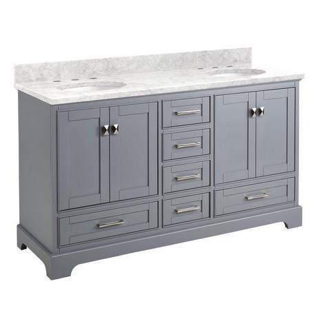 60" Quen Double Vanity With Undermount Sinks - Gray