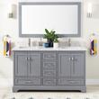 60" Quen Double Vanity With Rectangular Undermount Sinks - Gray, , large image number 0
