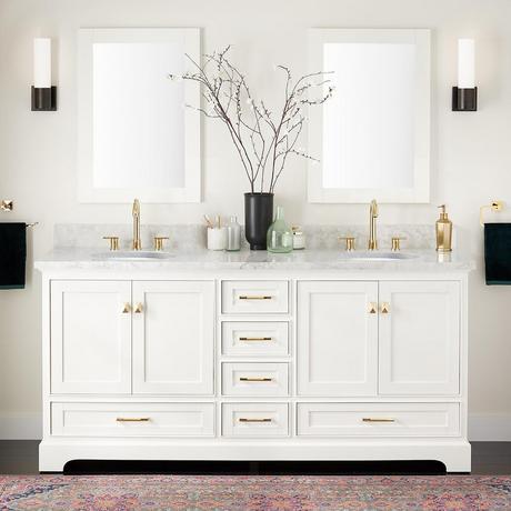 60" Quen Double Vanity With Undermount Sinks - Soft White