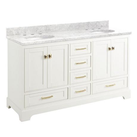 60" Quen Double Vanity With Undermount Sinks - Soft White