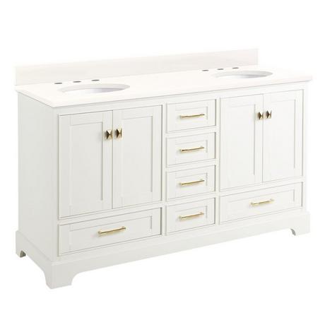 60" Quen Double Vanity With Undermount Sinks - Soft White