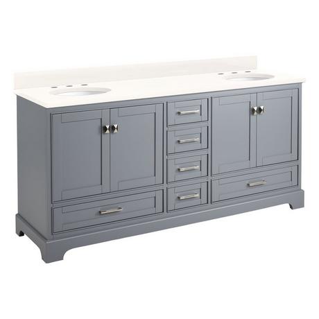 72" Quen Double Vanity With Undermount Sinks - Gray