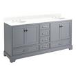 72" Quen Double Vanity With Undermount Sinks - Gray - Feathered White Quartz Widespread, , large image number 0