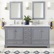 72" Quen Double Vanity With Rectangular Undermount Sinks - Gray, , large image number 0
