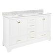 72" Quen Double Vanity With Undermount Sinks - Soft White - Carrara Marble Widespread, , large image number 0