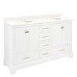 72" Quen Double Vanity With Undermount Sinks - Soft White - Arctic White Quartz Widespread, , large image number 0