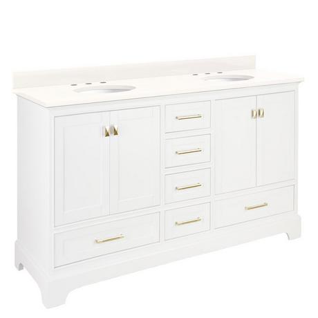 72" Quen Double Vanity With Undermount Sinks - Soft White