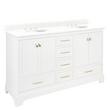 72" Quen Double Vanity With Undermount Sinks - Soft White - Feathered White Quartz Widespread, , large image number 0