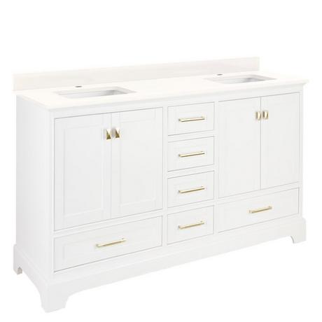 72" Quen Double Vanity With Rectangular Undermount Sinks - Soft White