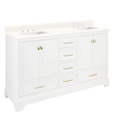 72" Quen Double Vanity With Rectangular Undermount Sinks - Soft White