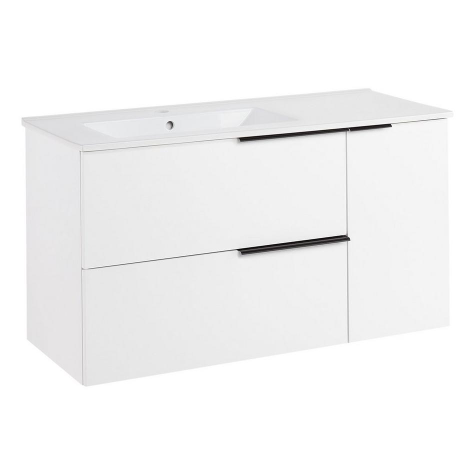40" Varina Wall-Mount Vanity and Left Offset Sink - Glossy White, , large image number 1