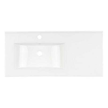 40" Varina Wall-Mount Vanity and Left Offset Sink - Glossy White