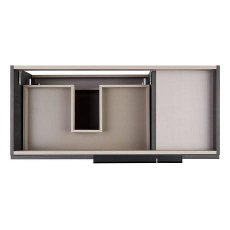 40" Varina Wall-Mount Vanity and Left Offset Sink - Ebony