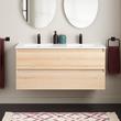 48" Kiah Wall-Mount Double Vanity and Sinks - Light Oak, , large image number 0