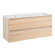 48" Kiah Wall-Mount Double Vanity and Sinks - Light Oak, , large image number 1