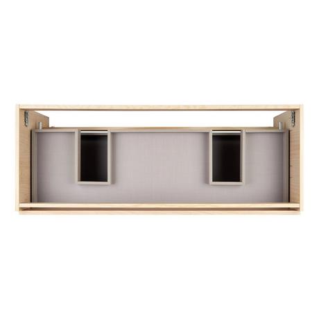 48" Kiah Wall-Mount Double Vanity and Sinks - Light Oak