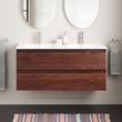 48" Kiah Wall-Mount Double Vanity and Sinks - Hickory Brown, , large image number 0