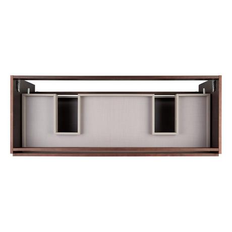 48" Kiah Wall-Mount Double Vanity and Sinks - Hickory Brown