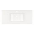 40" Bisbee Wall-Mount Vanity and Sink - Matte White with Warm Oak Frame, , large image number 5