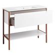 40" Bisbee Console Vanity and Sink - Matte White with Warm Oak Frame, , large image number 2