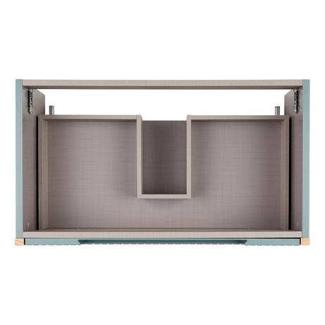 32" Bisbee Wall-Mount Vanity and Sink - Sage Green with Warm Oak Frame