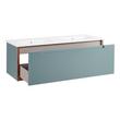 48" Bisbee Wall-Mount Double Vanity and Sinks - Sage Green with Warm Oak Frame, , large image number 2