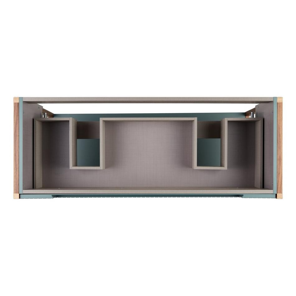 48" Bisbee Console Double Vanity and Sinks - Sage Green with Warm Oak Frame, , large image number 4