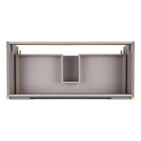 40" Bisbee Wall-Mount Vanity and Sink - Muted Gray with Warm Oak Frame