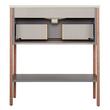 32" Bisbee Console Vanity and Sink - Muted Gray with Warm Oak Frame, , large image number 3