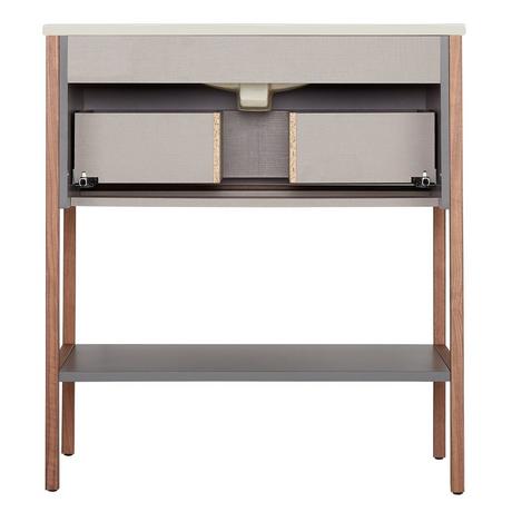 32" Bisbee Console Vanity and Sink - Muted Gray with Warm Oak Frame