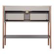 40" Bisbee Console Vanity and Sink - Muted Gray with Warm Oak Frame, , large image number 3