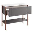 40" Bisbee Console Vanity and Sink - Muted Gray with Warm Oak Frame, , large image number 2