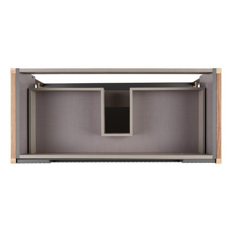 40" Bisbee Console Vanity and Sink - Muted Gray with Warm Oak Frame