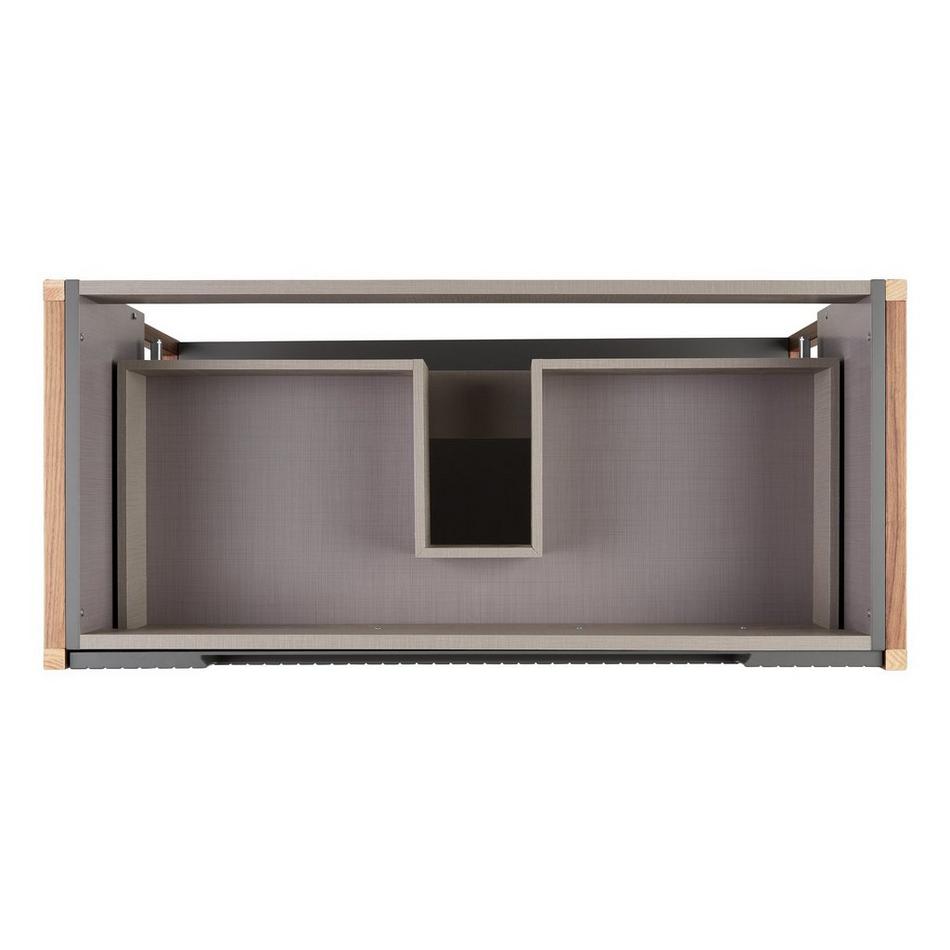 40" Bisbee Console Vanity and Sink - Muted Gray with Warm Oak Frame, , large image number 4