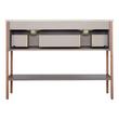 48" Bisbee Console Double Vanity and Sinks - Muted Gray with Warm Oak Frame, , large image number 3