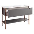 48" Bisbee Console Double Vanity and Sinks - Muted Gray with Warm Oak Frame, , large image number 2